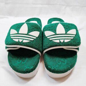Gucci and Adidas Sandals Men Greens Cotton 410-071525
